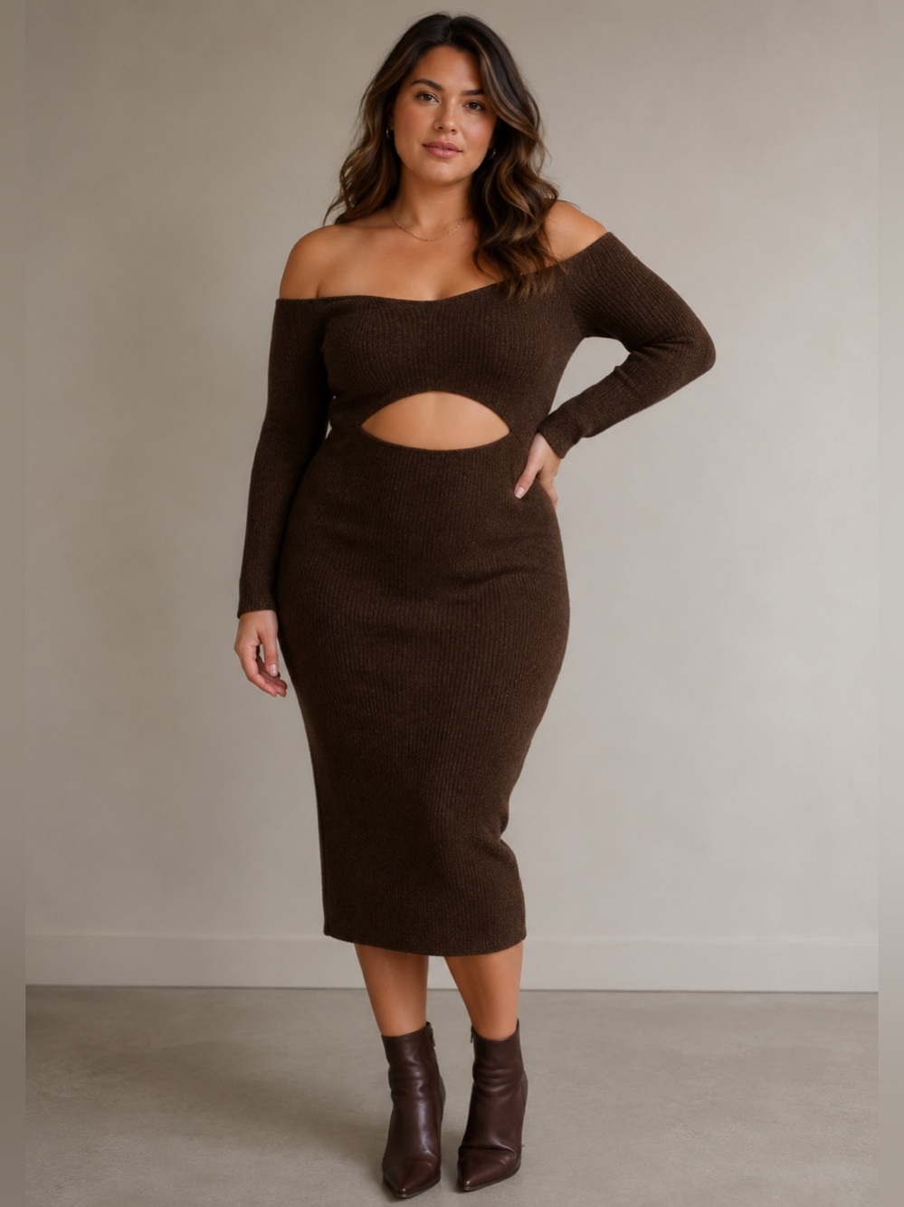 L'AGENCE Nala Cutout Midi Dress